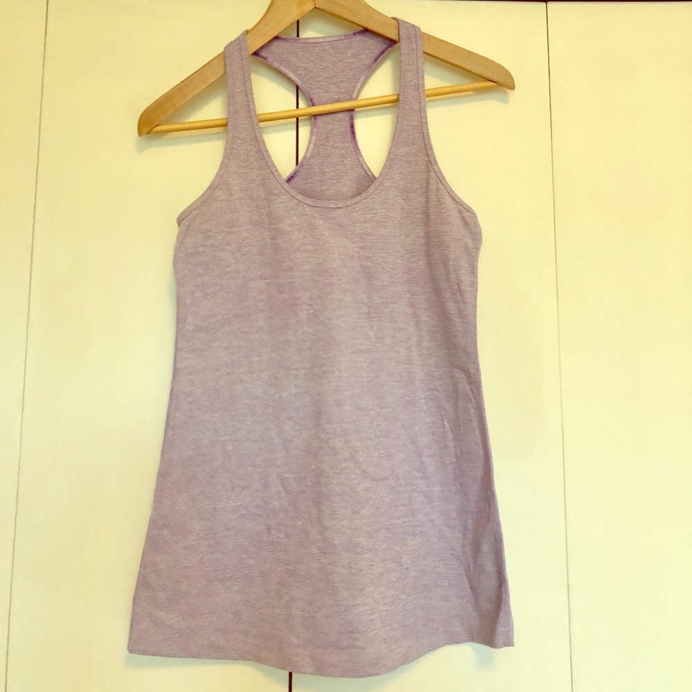 Lululemon Violet Heather Stripe Cool Racerback